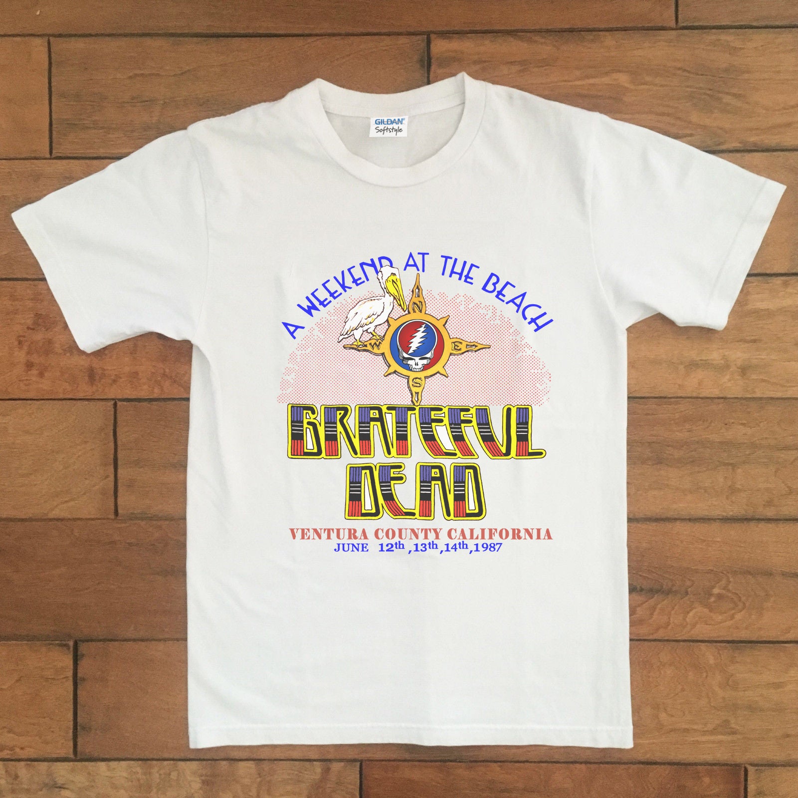 Grateful Dead 1987 Ventura CA Vintage Concert T-Shirt – House of